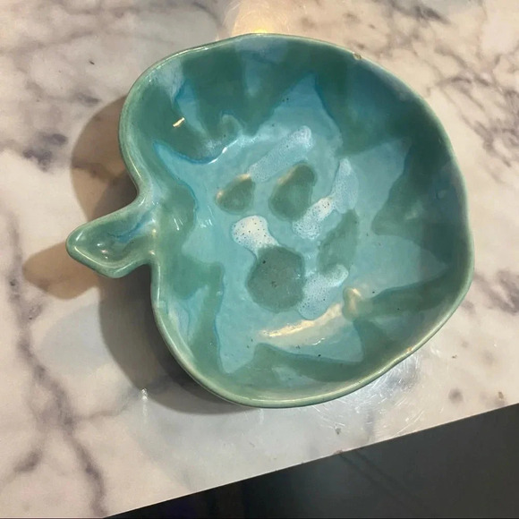 DRYDEN Ovenware Large APPLE Baking Dish Ozark Frontier Blue & Green Dish Vintage - Picture 5 of 7